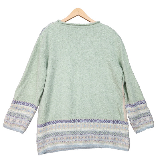 Vintage Monterey by Koret Sweater Women’s Large Angora Rabbit Hair Fair Isle Ski - Picture 3 of 12